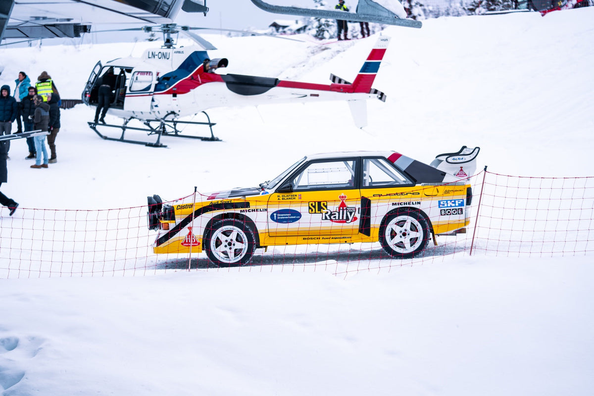 Audi S1 at SLS Rally 2026 with helicopter at Bualie